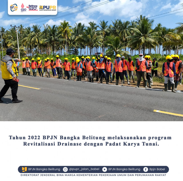 TAHUN 2022 BPJN BANGKA BELITUNG MELAKSANAKAN PROGRAM REVITALISASI DRAINASE DENGAN PADAT KARYA TUNAI