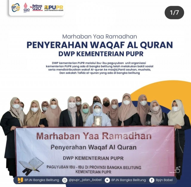 PENYERAHAN WAQAF AL-QURAN DWP KEMENTERIAN PUPR