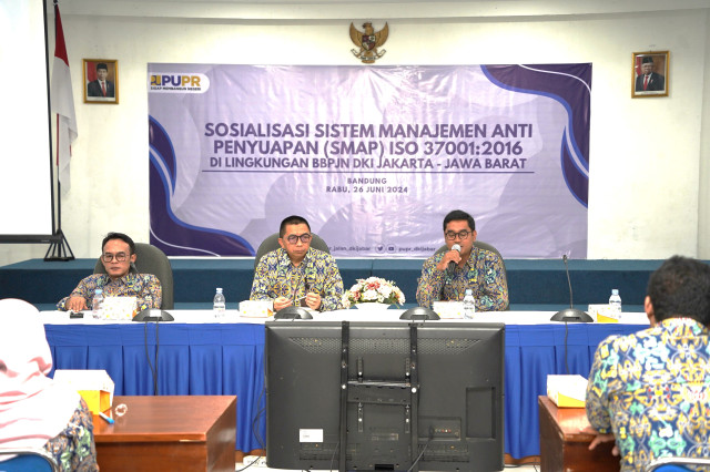 BBPJN DKI Jabar Adakan Sosialisasi SMAP Guna Mencegah Risiko Penyuapan Dalam Proses Pengadaan Barang / Jasa.