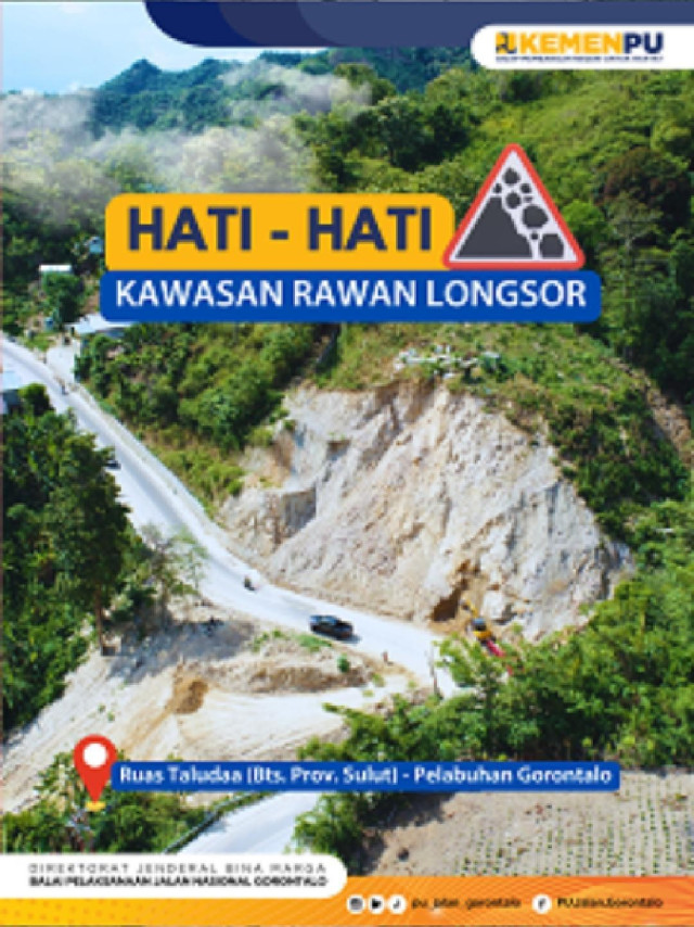 Hati-hati Ruas Jalan Taludaa-Pelabuhan Gorontalo Rawan Longsor