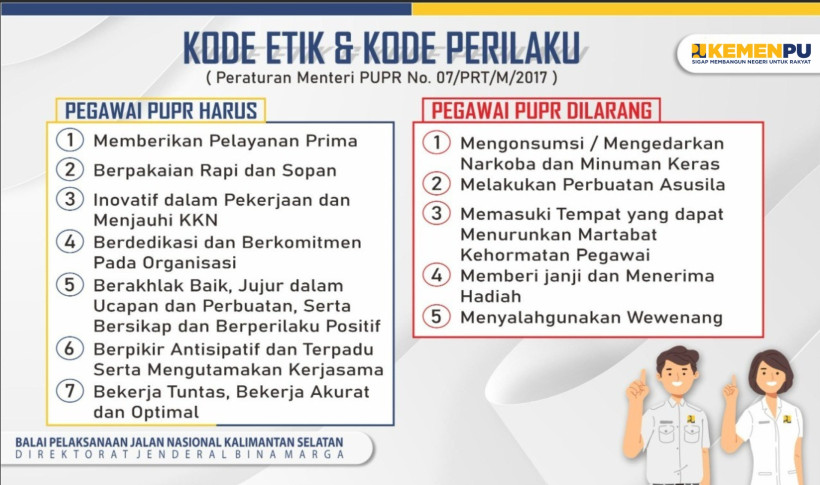 Kode Etik dan Kode Perilaku Pegawai Kementerian Pekerjaan Umum