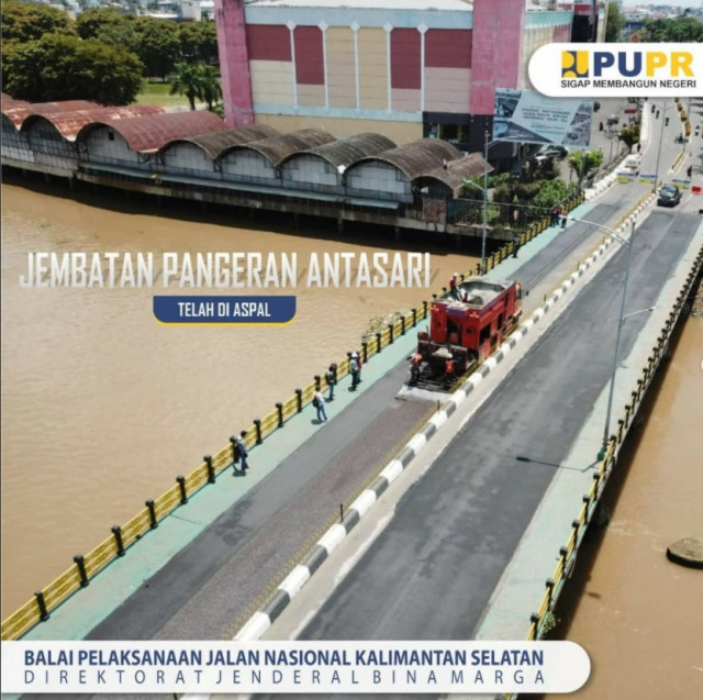 Jembatan Pangeran Antasari telah di aspal