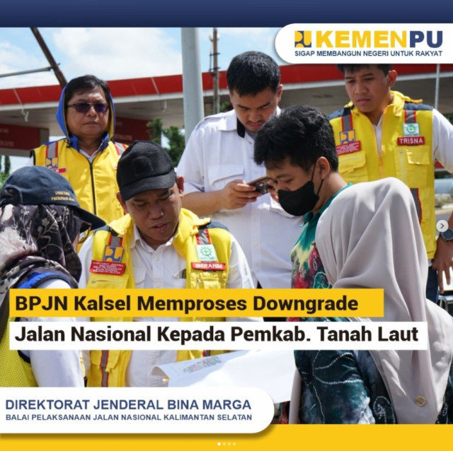 BPJN Kalsel proses downgrade jalan nasional kepada pemkab tanah laut