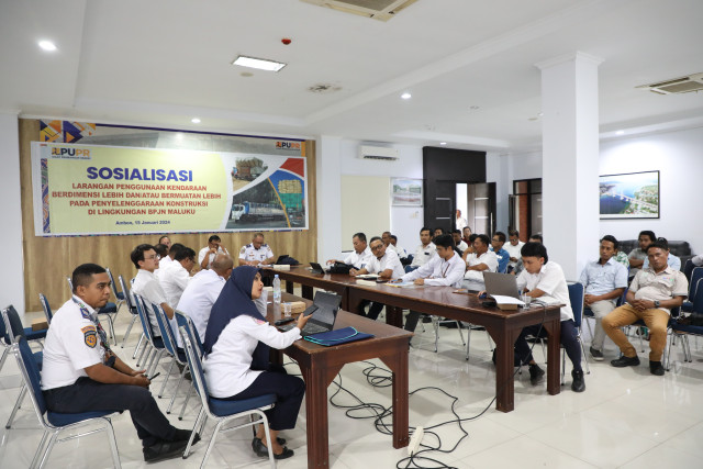 Sosialisasi Larangan Penggunaan Kendaraan Berdimensi Lebih dan/atau Bermuatan Lebih pada Penyelenggaraan Konstruksi di Lingkungan BPJN Maluku