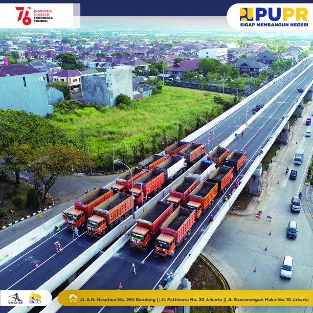 Pelaksanaan Uji Beban Fly over jalan Akses Bandara Jendral Ahmad Yani Semarang