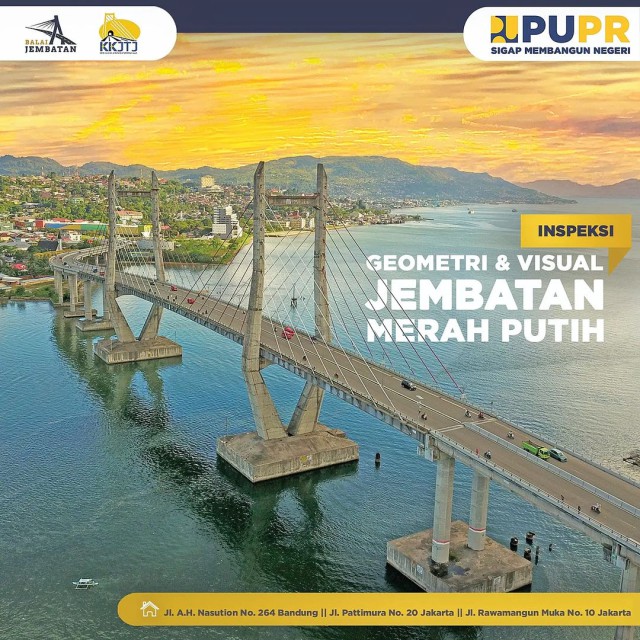 Pelaksanaan Kegiatan Inspeksi Pengujian Geometrik dan Visual Jembatan Merah Putih