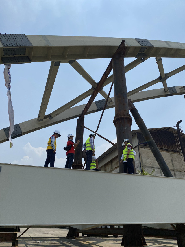 Inspeksi Full Trial Assembly Jembatan Pelengkung Baja A150, Jembatan Sungai Sambas Besar.