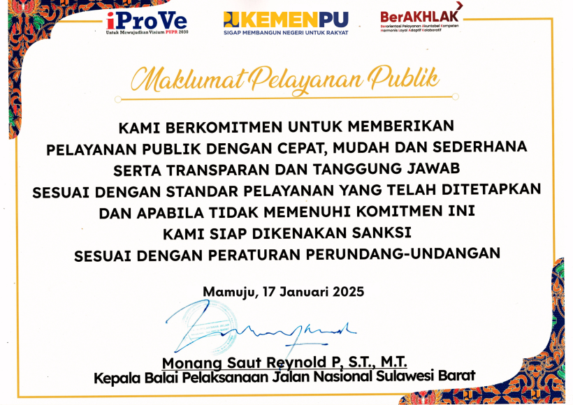 MAKLUMAT PELAYANAN PUBLIK