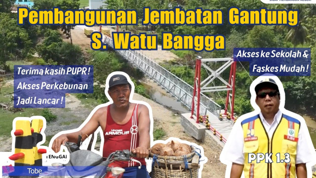 Pembangunan Jembatan Gantung S. Watu Bangga di Kab. Kolaka