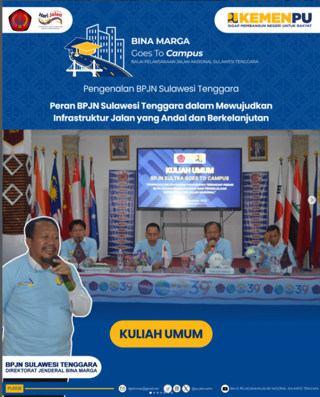 Bina Marga Goes To Campus hadir di Universitas Sulawesi Tenggara (Unsultra)