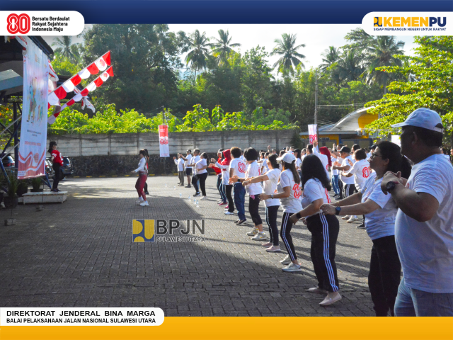 Semarak HUT ke-80 Republik Indonesia, Seluruh Unor Balai se-Sulawesi Utara Laksanakan Senam 'Zumba' Bersama