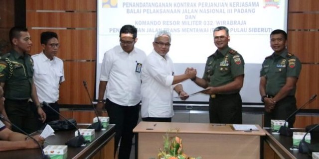 Kerjasama Kementerian PUPR dan Korem Wirabraja Percepat Pembangunan Trans Mentawai