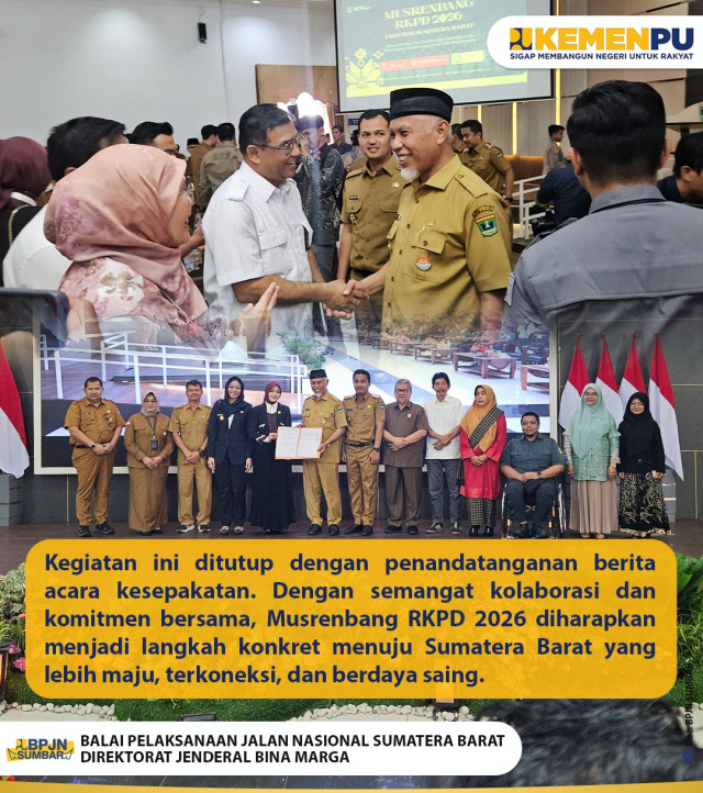 Kepala BPJN Sumbar Hadiri Musrenbang RKPD 2026 Provinsi Sumatera Barat