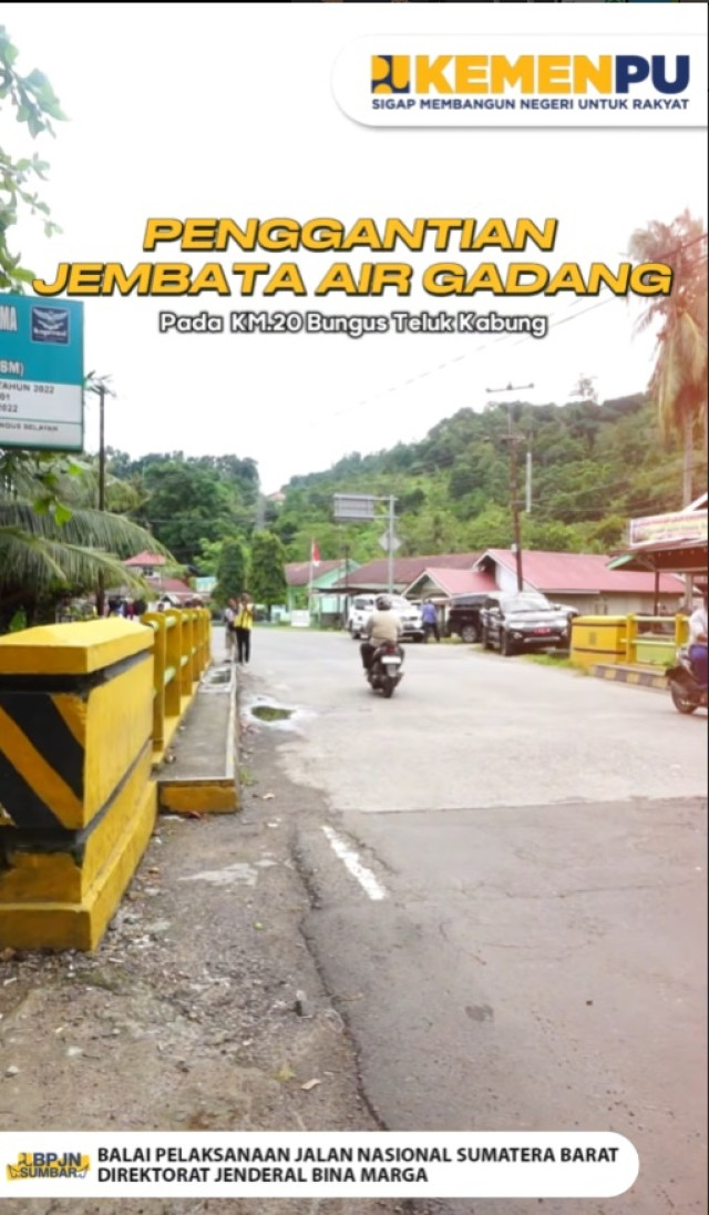 BPJN Sumatera Barat Laksanakan Pergantian Jembatan Air Gadang di Kota Padang