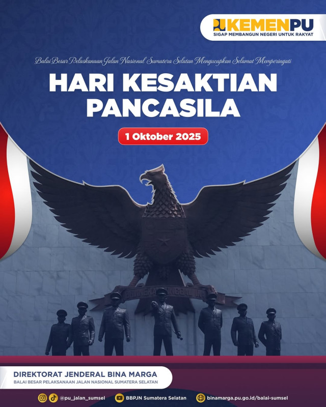 Peringati Hari Kesaktian Pancasila 2025, BBPJN Sumatera Selatan Gelar Upacara Bendera