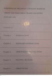 Image of Indonesian Highway Capacity Manual: Urban and Semi-Urban Traffic Facilities