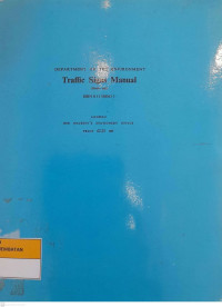 Image of TRAFFIC SIGNS MANUAL