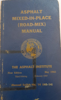 Image of MS-14 Asphalt Mixed-in Place (Road-Mix) Manual