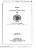 Manual on Foundation Investigations
