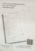 A Pavement Rating System for Low Volume Asphalt Roads