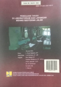 Image of Pengujian Tanah di Laboratorium dan Lapangan Bidang Geoteknik Jalan