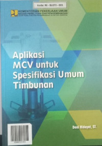 Image of Aplikasi MCV untuk Spesifikasi Umum Timbunan