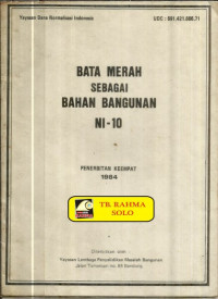 BATA MERAH SEBAGAI BAHAN BANGUNAN (NI-10)