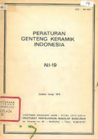 PERATURAN GENTENG KERAMIK INDONESIA (NI-19)