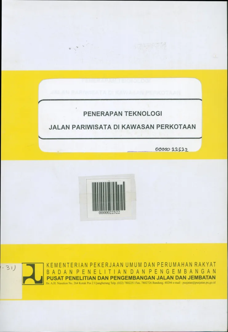 PENERAPAN TEKNOLOGI JALAN PARIWISATA DI KAWASAN PERKOTAAN