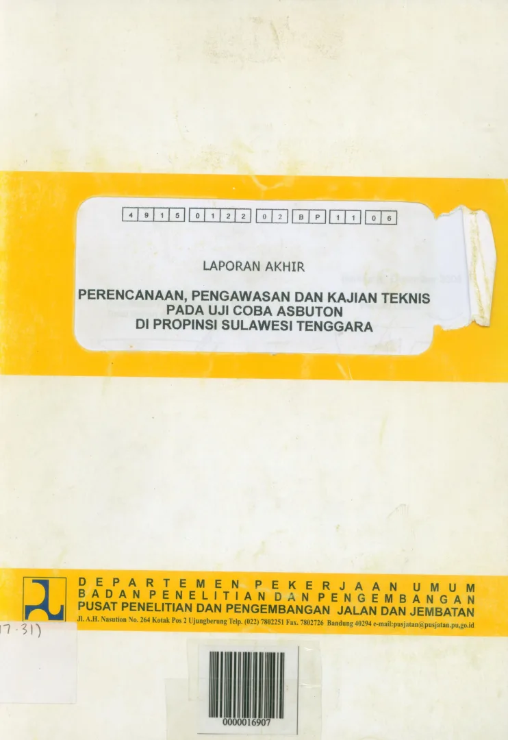 PENGENDALIAN MUTU ASPAL KILANG PERTAMINA UNIT III WONOKROMO