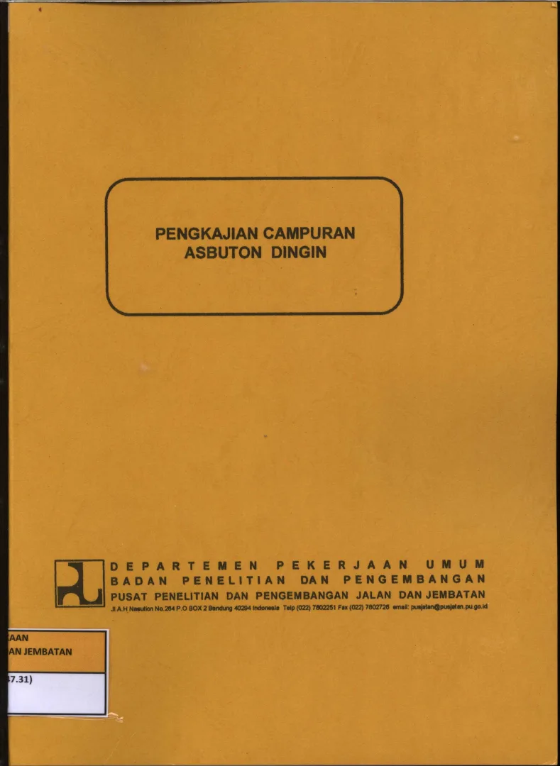 PENGKAJIAN CAMPURAN ASBUTON DINGIN 