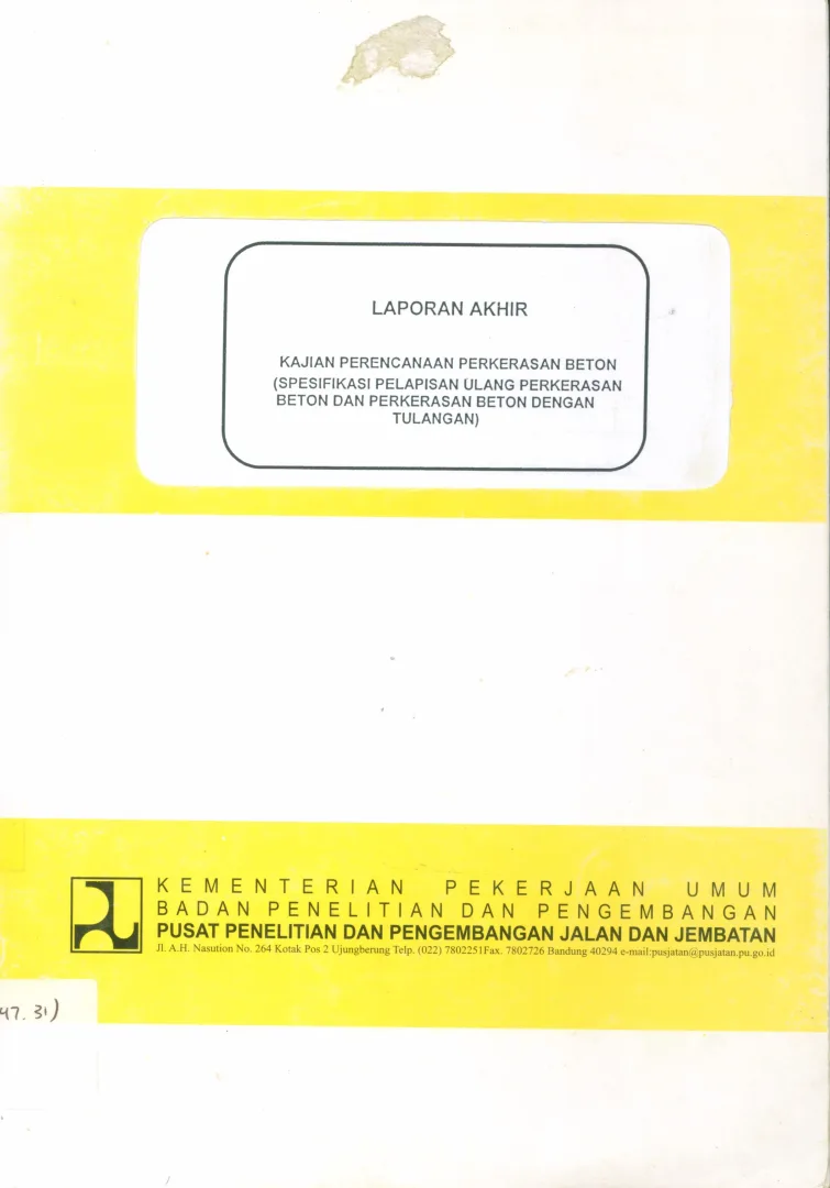 KAJIAN EKONOMI DAN VARIASI PERKERASAN JALAN LENTUR  (DAUR ULANG) 