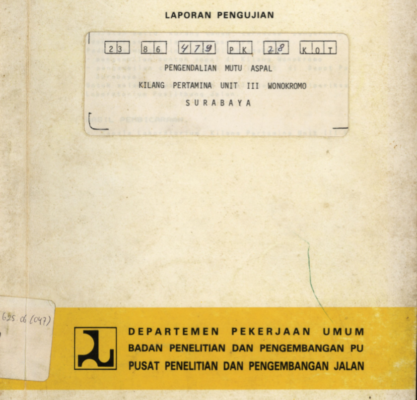 PENGENDALIAN MUTU ASPAL KILANG PERTAMINA UNIT III WONOKROMO