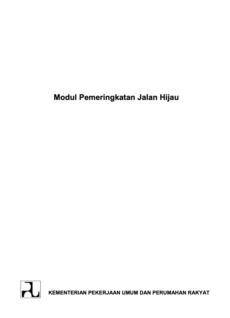 Modul Pemeringkatan Jalan Hijau