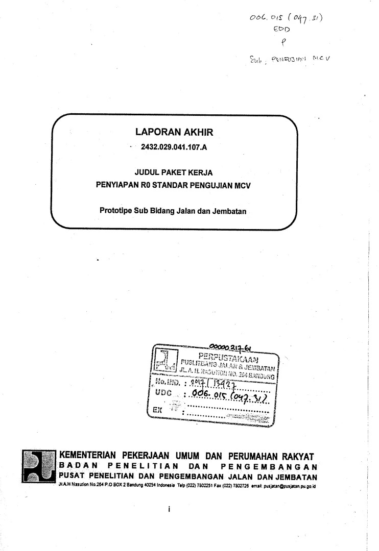 PEMANTAUAN PROTOTIPE LITBANG JEMBATAN 