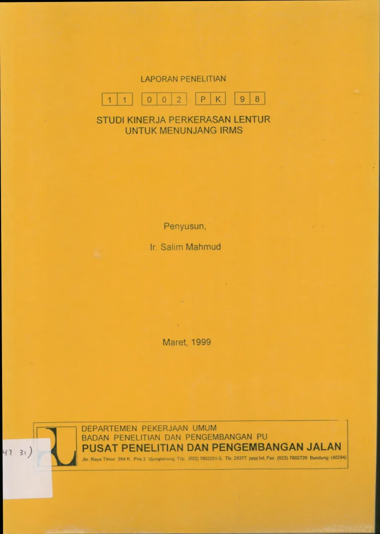 PENELITIAN KESELAMATAN JALAN RAYA (STUDI KONFLIK PERSIMPANGAN NAGREK)