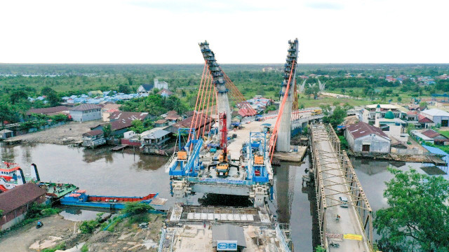 Progres Konstruksi Mencapai 90%, Jembatan Sei Alalak Banjarmasin Akan Rampung September 2021