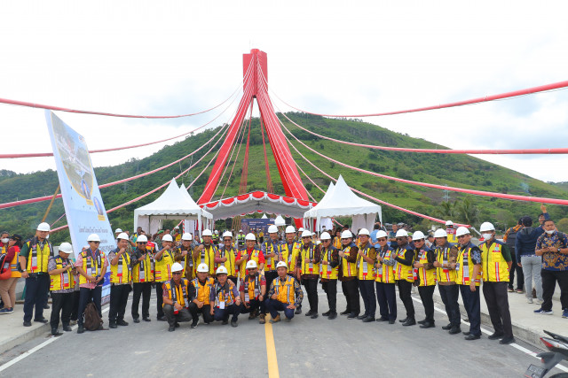 Jajaran Bina Marga Kunjungi Proyek Jembatan Aek Tano Ponggol