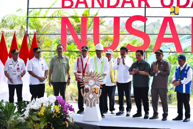 Menteri Basuki Dampingi Presiden Jokowi Ground Breaking Bandara IKN Nusantara