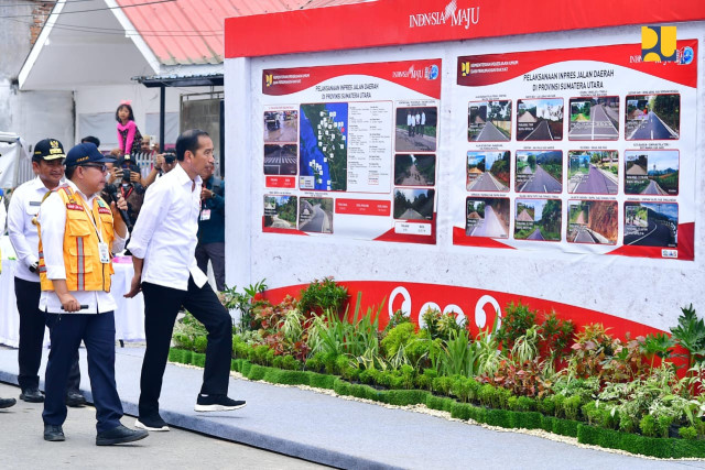 Tingkatkan Konektivitas di Sumut, Menteri Basuki Dampingi Presiden Jokowi Resmikan Pelaksanaan 30 Ruas IJD Sepanjang 209 Km