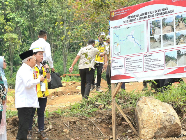 Wapres Ma’ruf Amin Tinjau Pekerjaan Jalan Akses Wisata Situ Gede