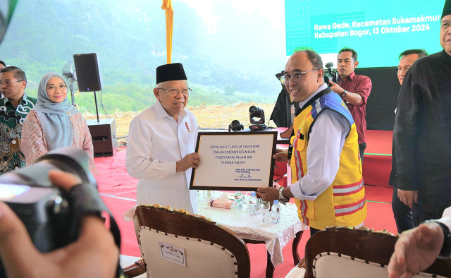 Wapres Ma’ruf Amin Tinjau Pekerjaan Jalan Akses Wisata Situ Gede